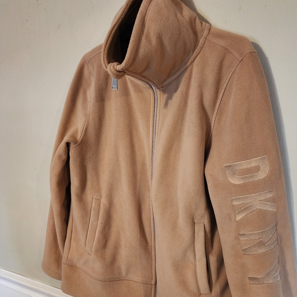 DKNY Tan Fleece Jacket- Large
